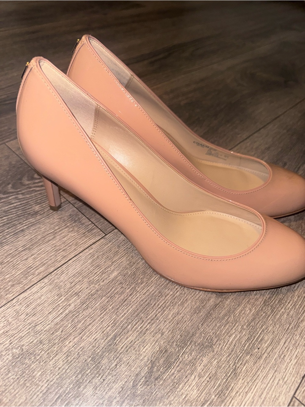 Coach Women's Tan Leather Mid-Heel Pumps